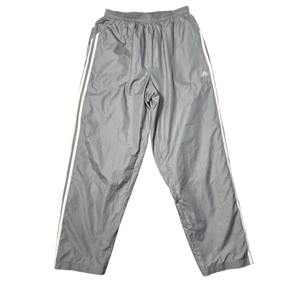 Adidas Climaproof Track Grey With White Stripes Pants Size L - Picture 2 of 13